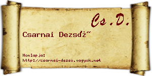 Csarnai Dezső névjegykártya