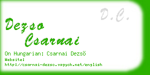 dezso csarnai business card